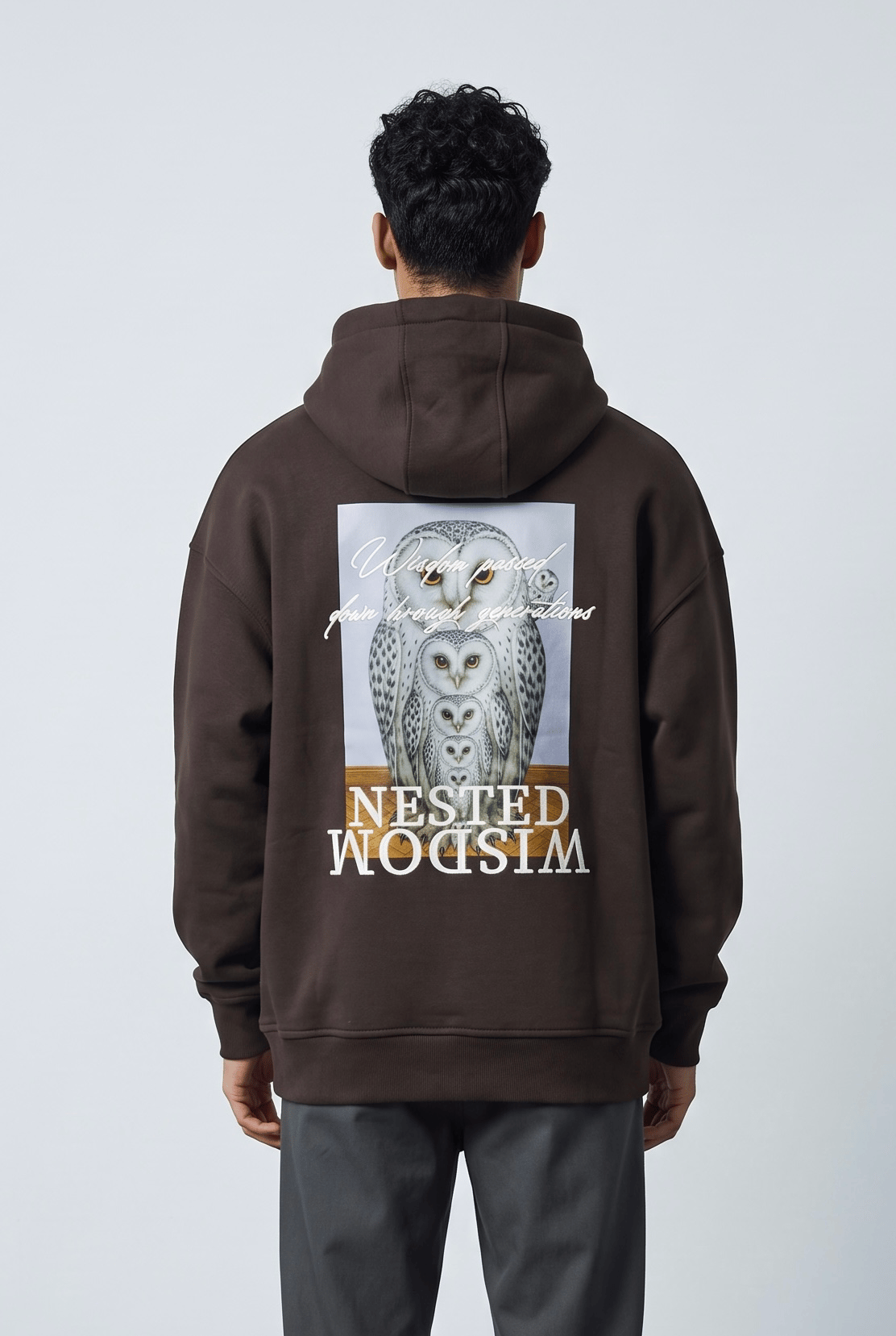 BAYKUŞ BASKILI KAPŞONLU SWEATSHİRT 7043