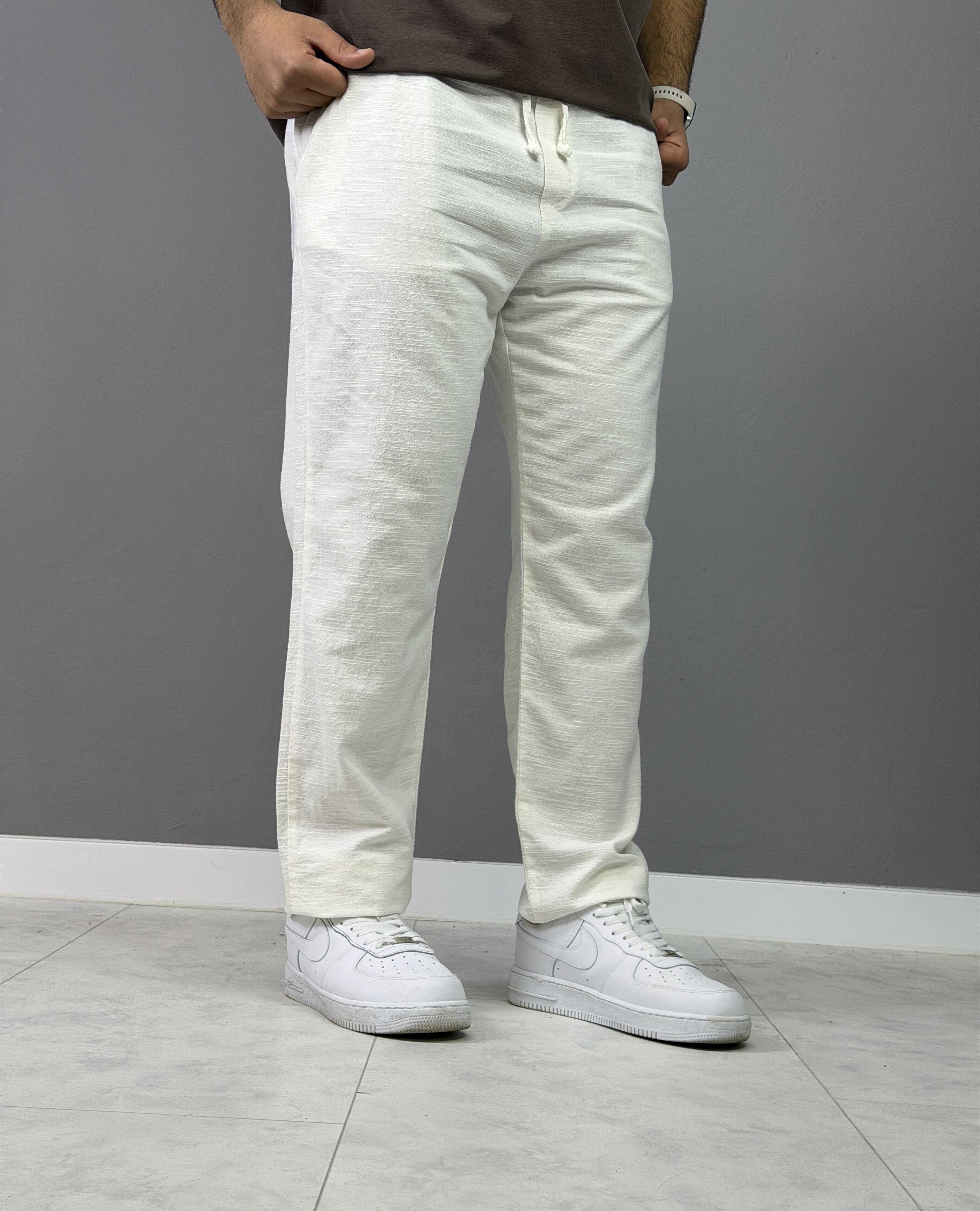 BEYAZ KETEN BOYFRİEND PANTALON 5017