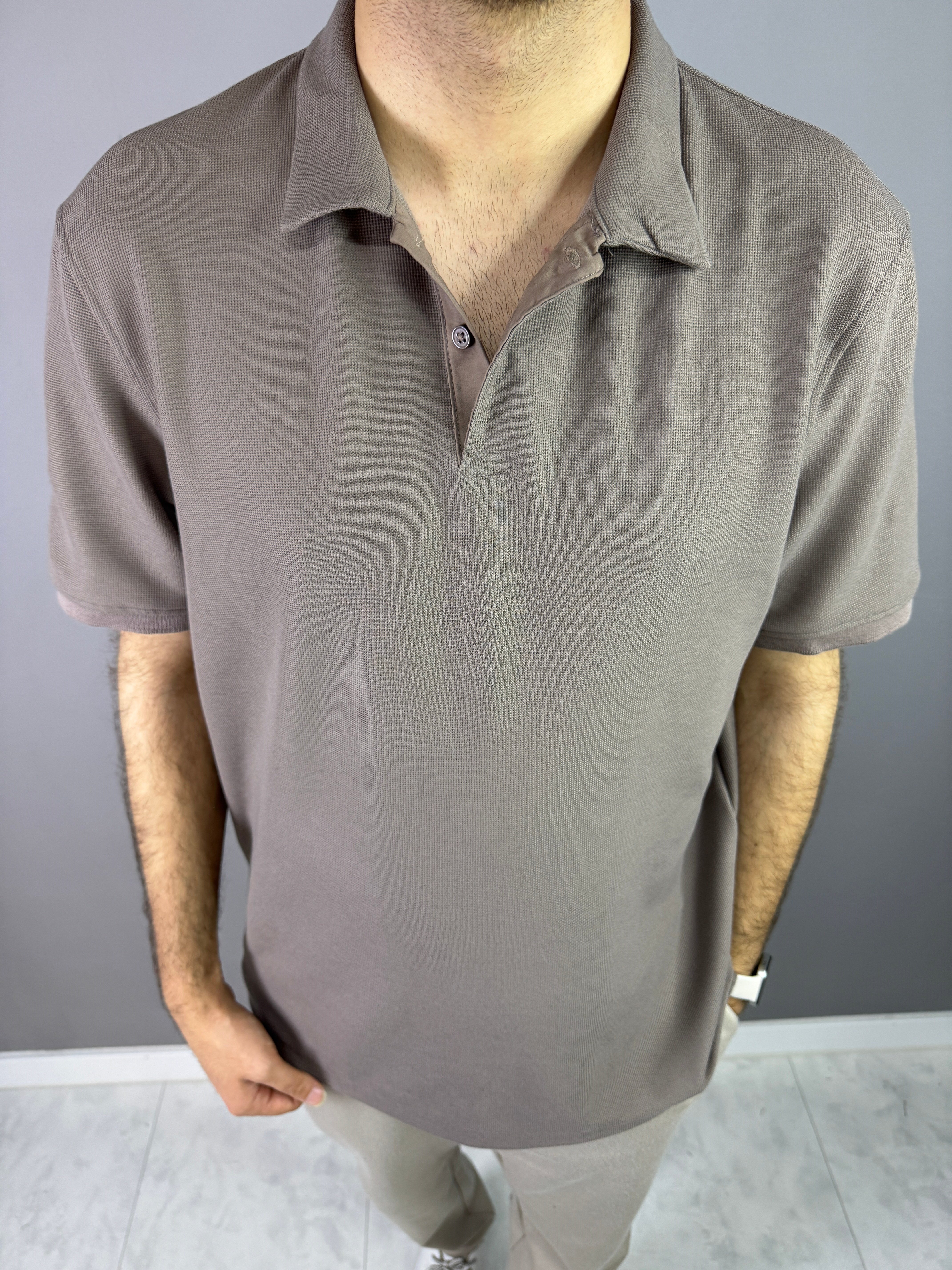 KAHVERENGİ ALTUN DESEN POLO YAKA 7019