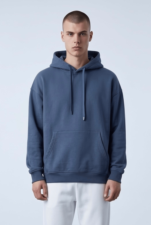 LACİVERT KAPŞONLU BASİC SWEATSHİRT 7002