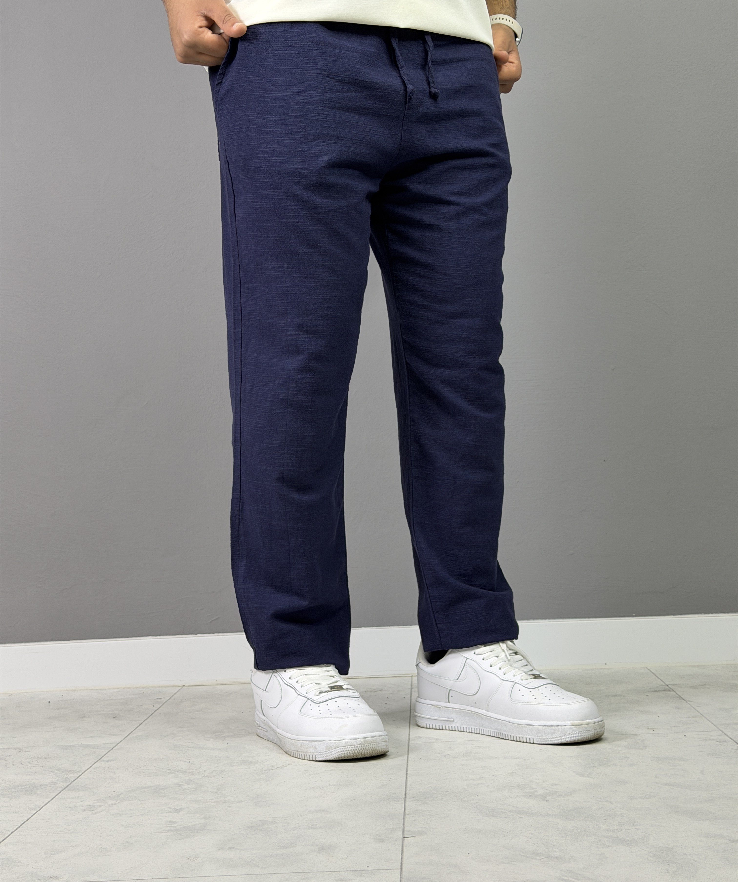 LACİVERT KETEN BOYFRİEND PANTALON 5015
