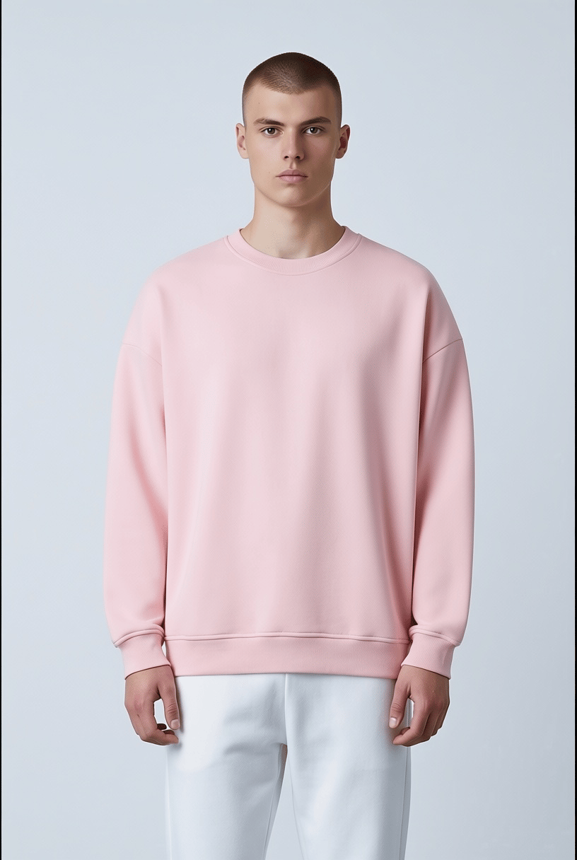 PEMBE BİSİKLET YAKA BASİC SWEATSHİRT 7012