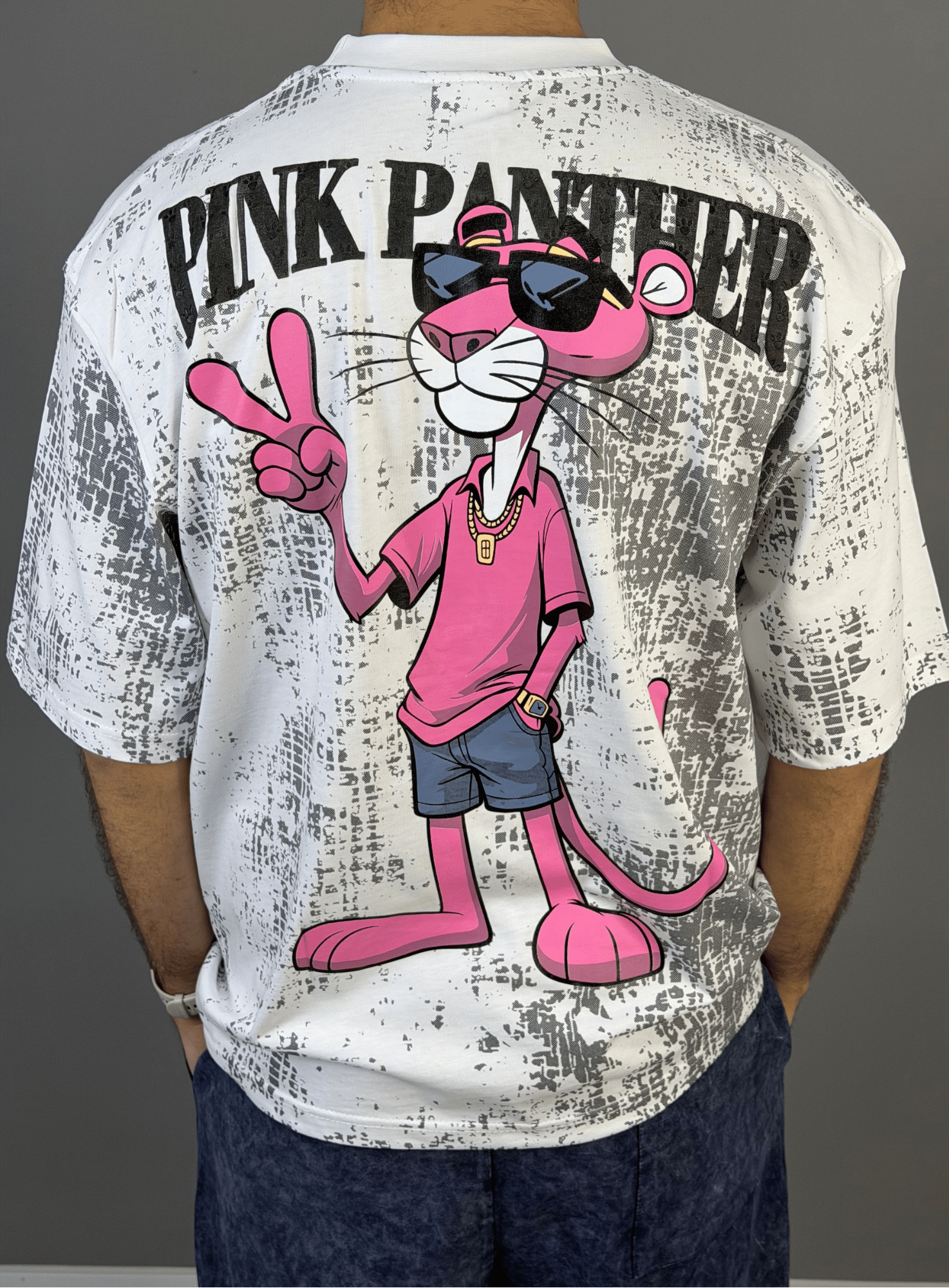 Pink panter tshirt beyaz 1016