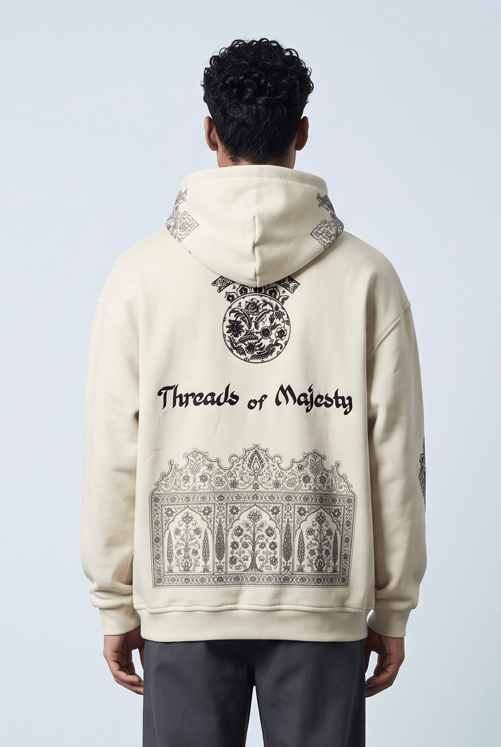 THREADS OF MAJESTY NAKIŞLI KAPŞONLU SWEATSHİRT 7026