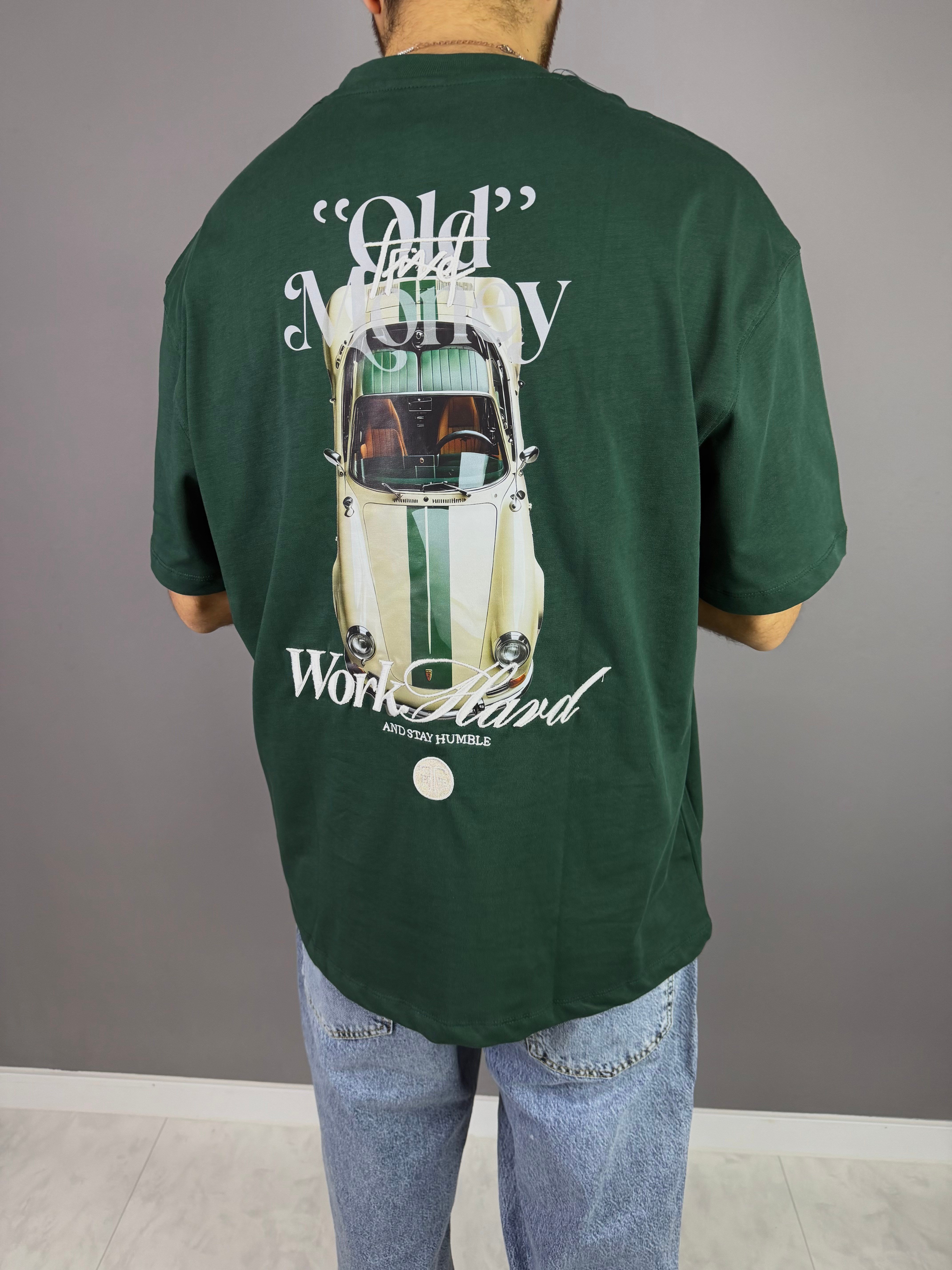 Work hard haki tshirt 1012