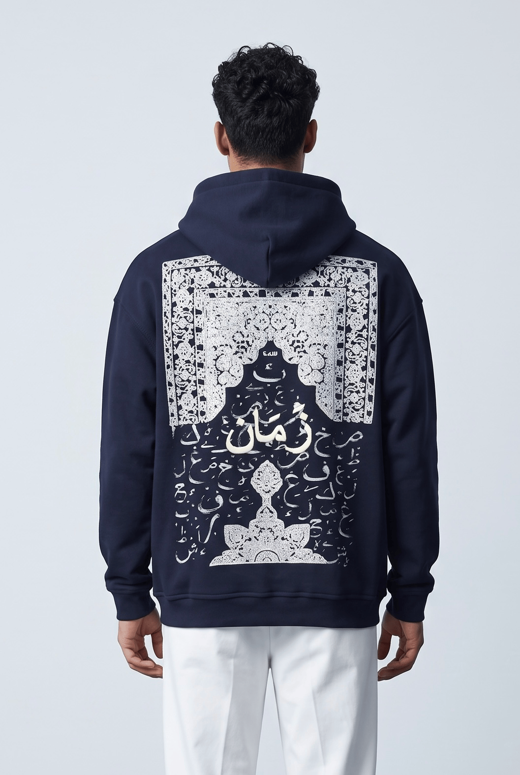 ZAMAN NAKIŞLI KAPŞONLU SWEATSHİRT 7023