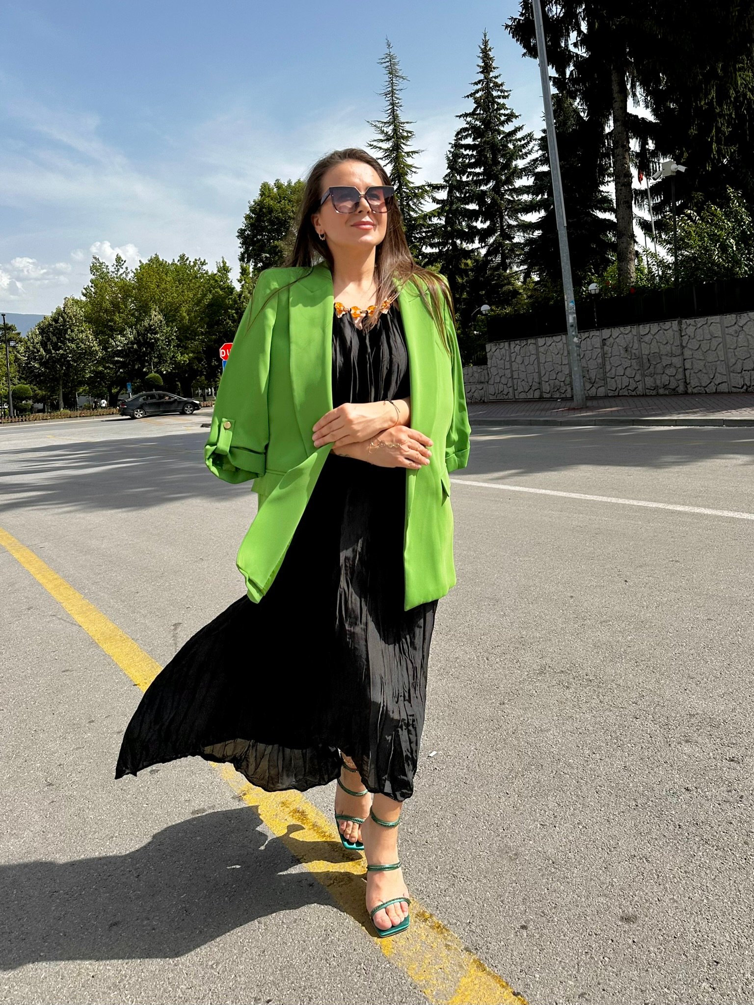 Orijinal Marka Yeşil Blazer Ceket-STANDART