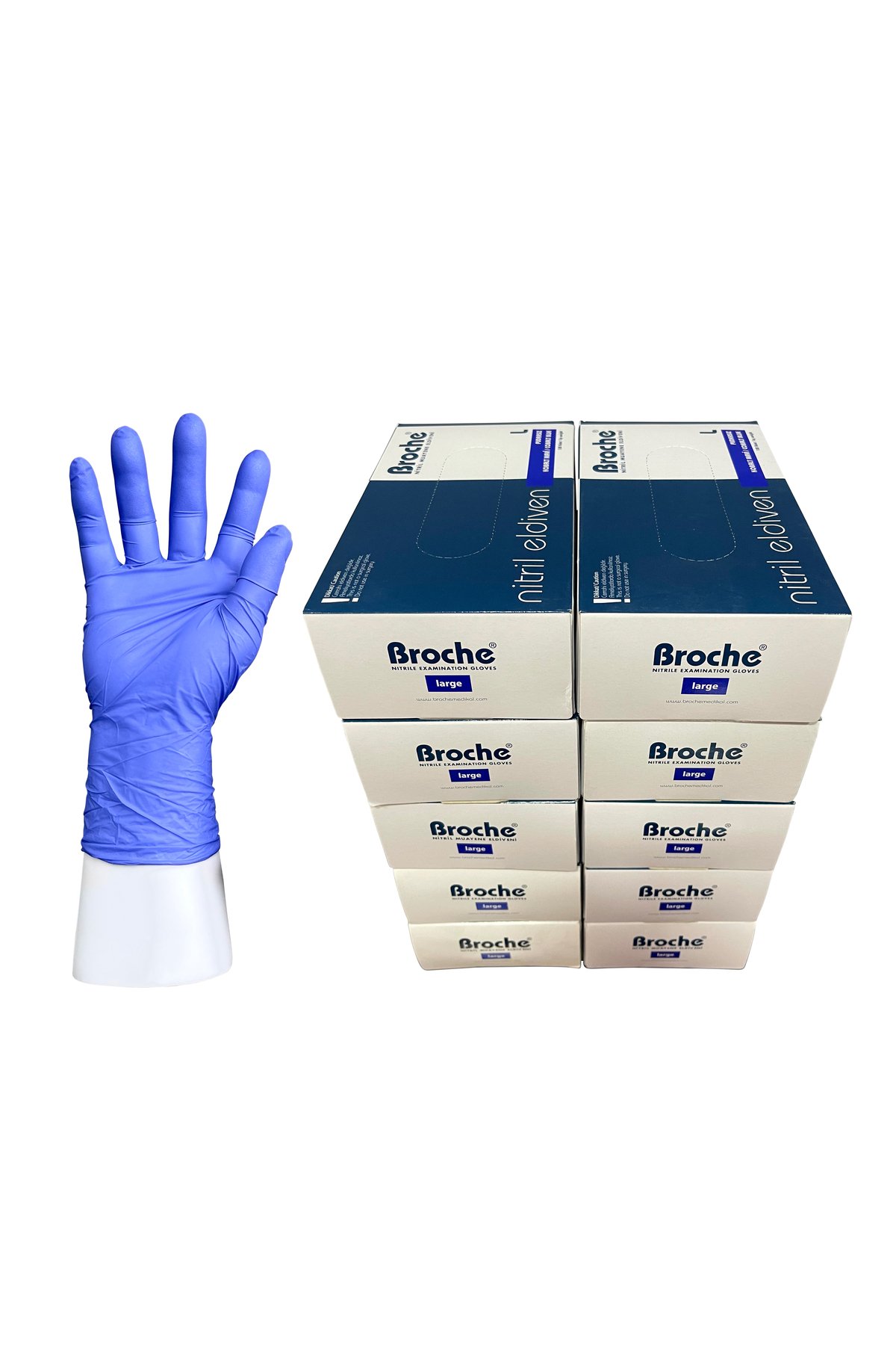 PUDRASIZ KOBALT MAVİ NİTRİL ELDİVEN L BEDEN 10'LU PAKET