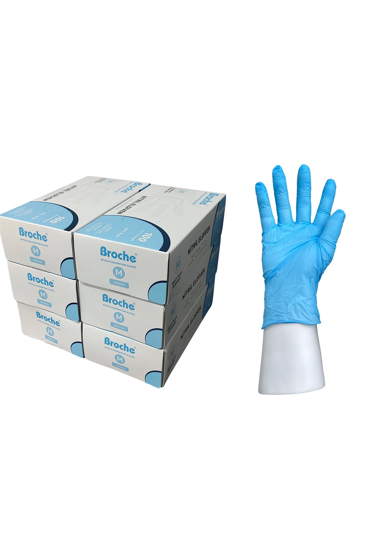 PUDRASIZ MAVİ NİTRİL ELDİVEN M BEDEN 6'LI PAKET