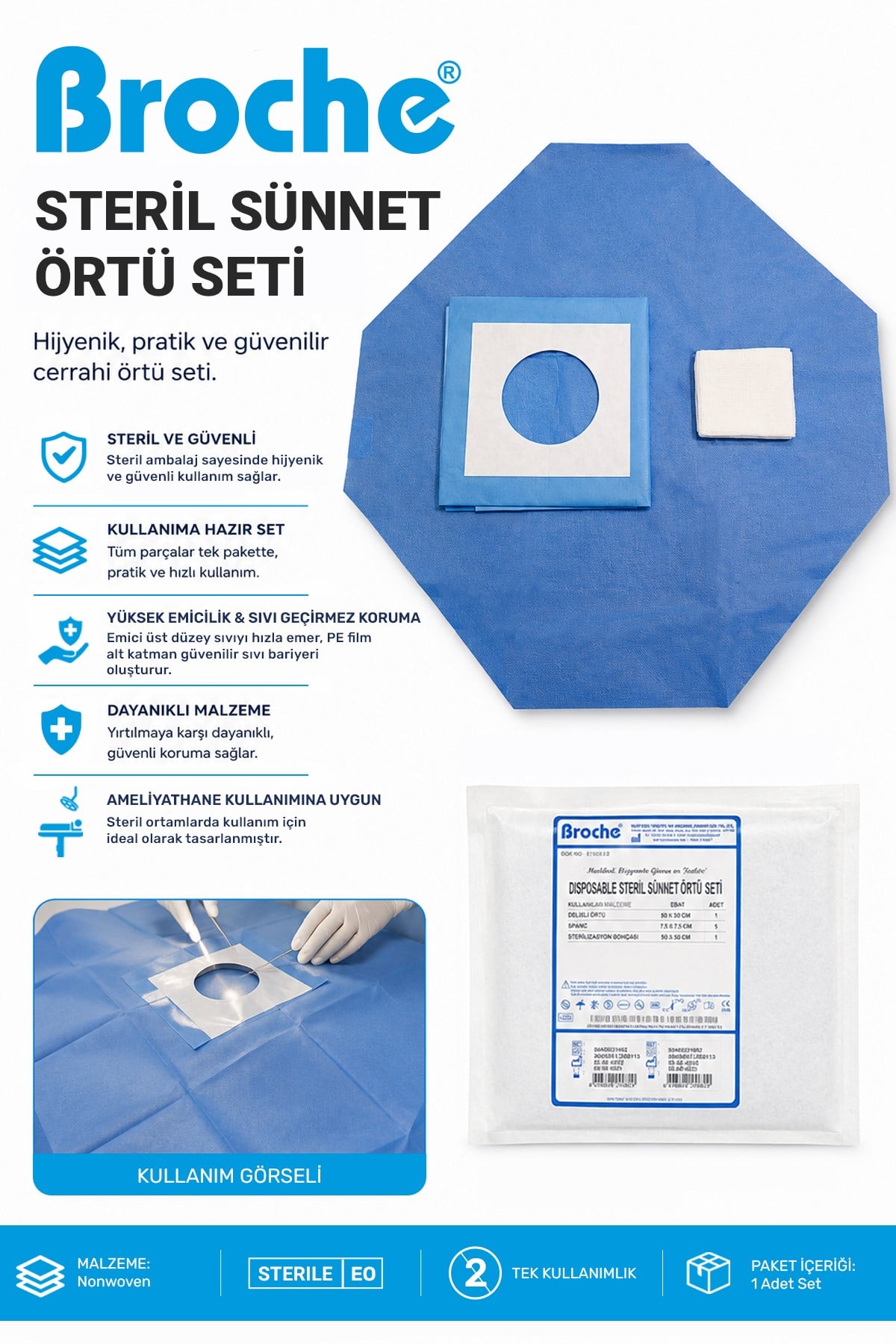 STERİL SÜNNET ÖRTÜ SETİ 50'Lİ