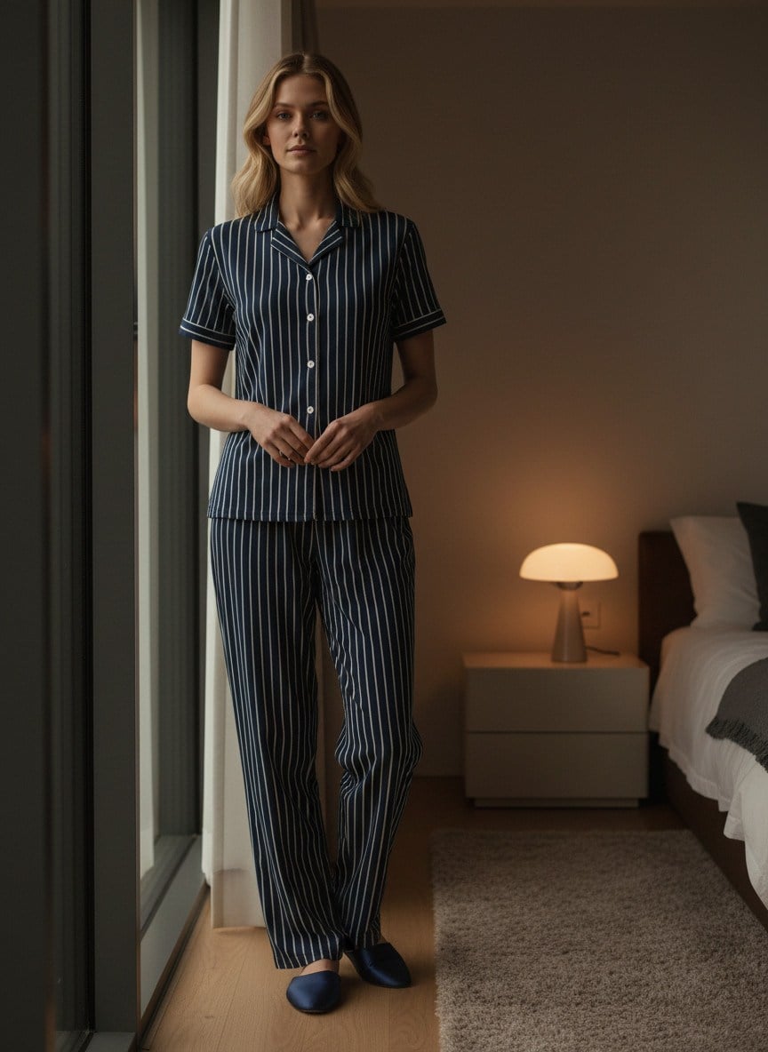 LADUREN NOXERA LINE SET NO:4 Kısa Kol Kadın Pijama
