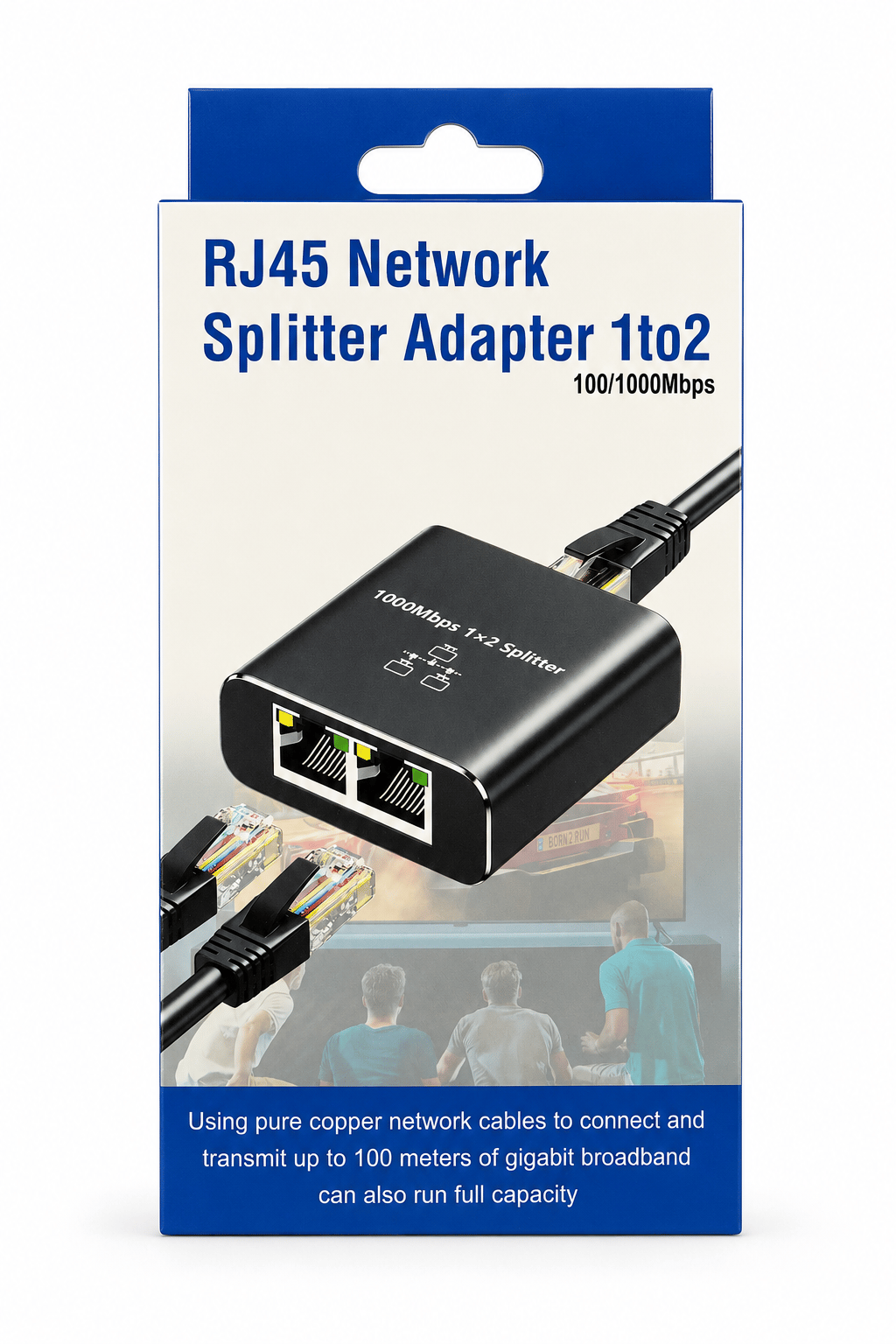 Network Çoğaltıcı 2 Port Gigabit Ethernet Splitter Çoklayıcı (1000Mbps) - NRT-4512 RJ45