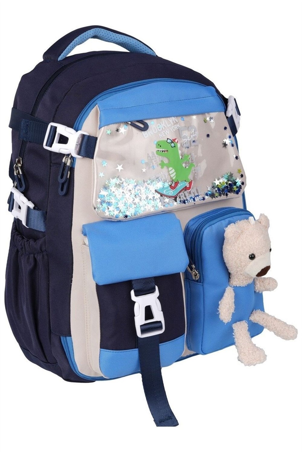 1460 Siyah Lacivert İthal Kore Tarzı Unisex Çocuk İlkokul Sırt Çantası