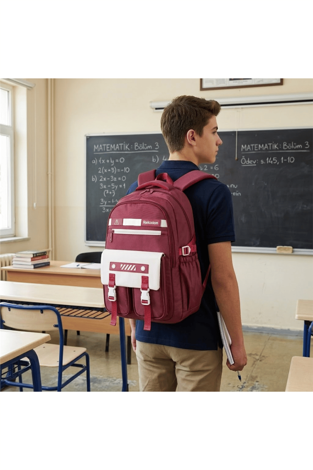 Ergonomik Büyük Boy Çok Bölmeli Sırt-Omurga Destekli Lise Üniversite Günlük Seyahat Sırt Çantası
