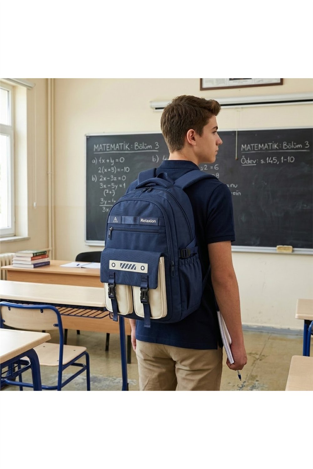 Ergonomik Büyük Boy Çok Bölmeli Sırt-Omurga Destekli Lise Üniversite Günlük Seyahat Sırt Çantası