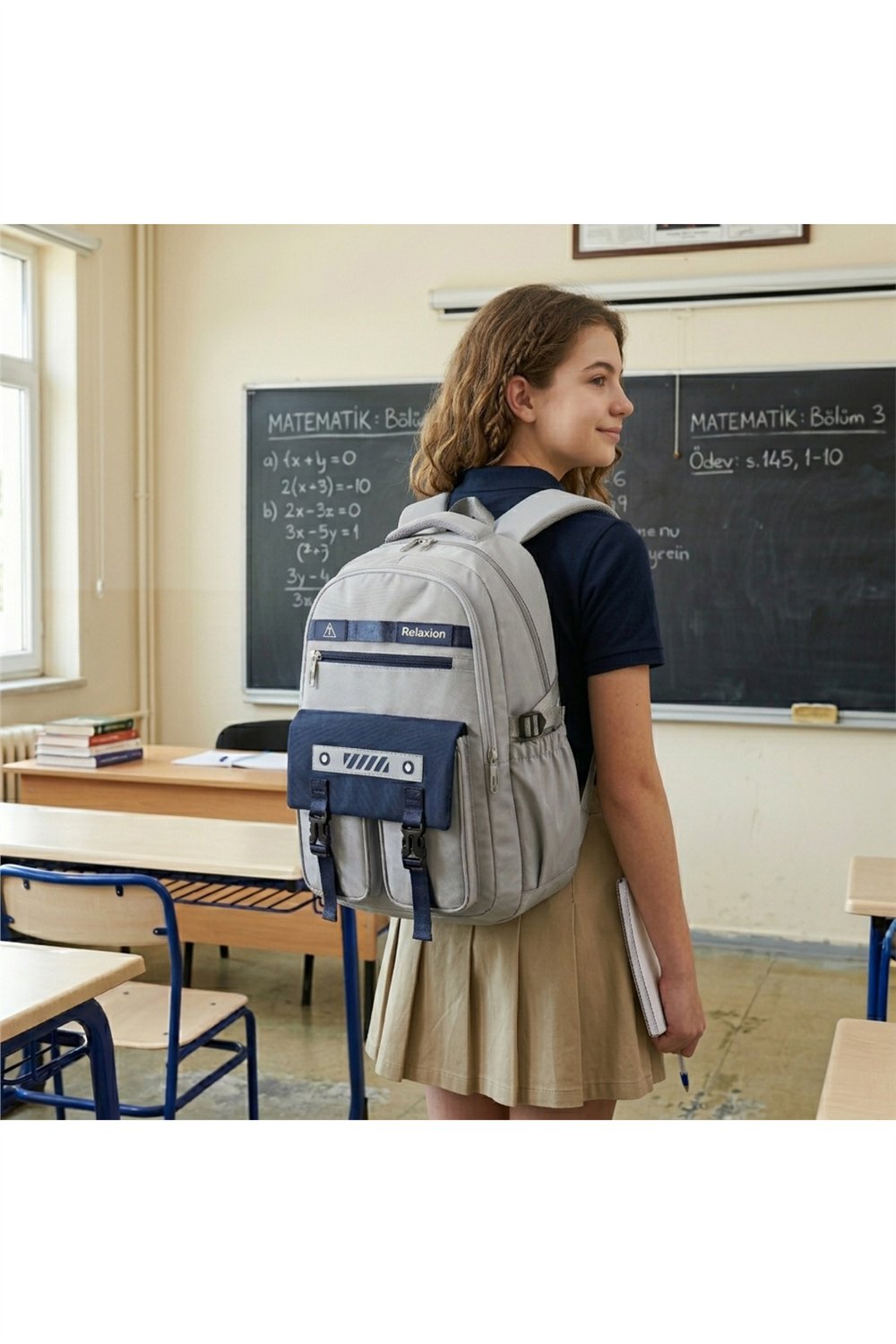 Ergonomik Büyük Boy Çok Bölmeli Sırt-Omurga Destekli Lise Üniversite Günlük Seyahat Sırt Çantası