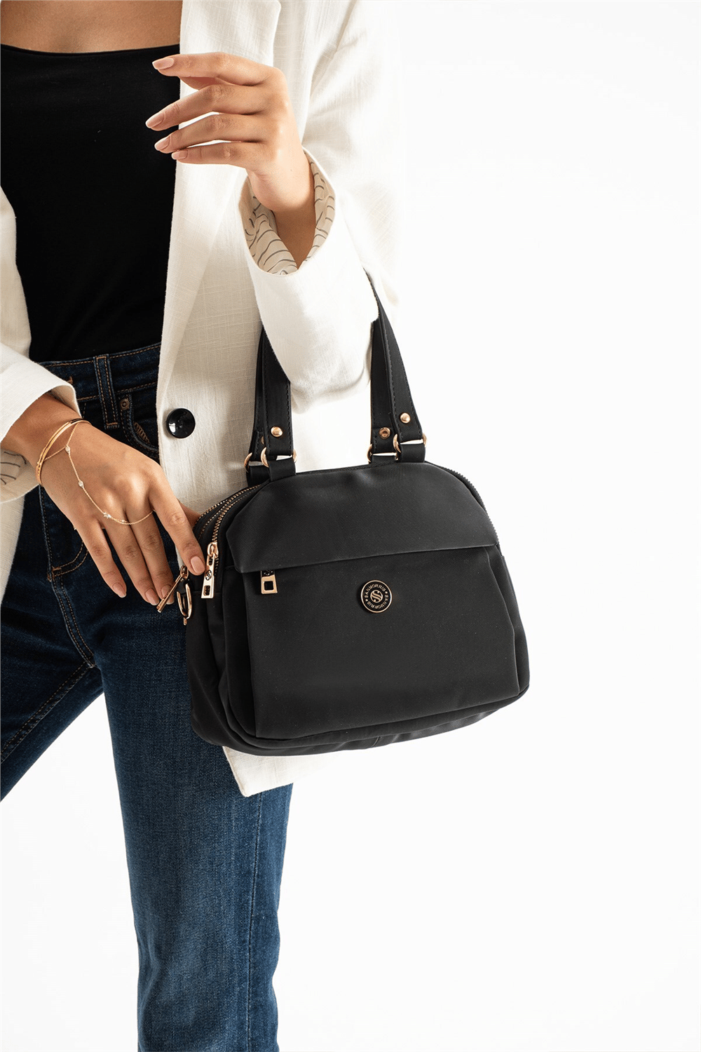 Sanmorris Kadın Suni Deri Ayarlanabilir Çapraz Askılı Smart Casual Omuz ve El Çantası