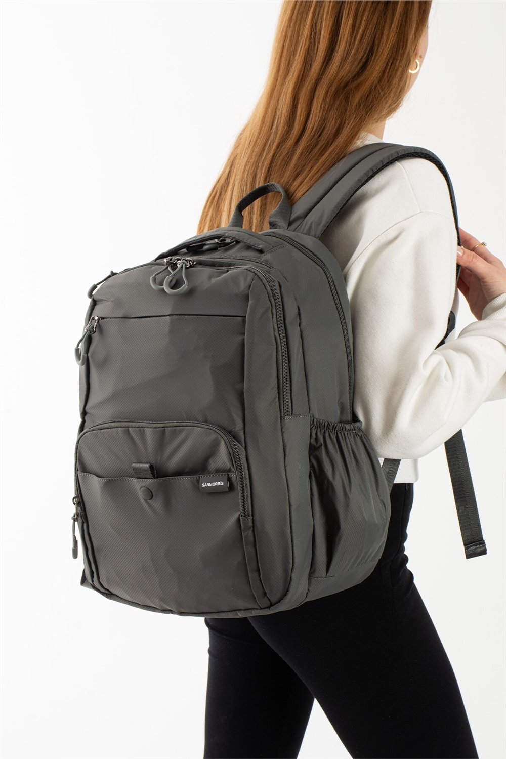 Sanmorris Unisex Çok Bölmeli Suya Dayanıklı Paraşüt Kumaş Laptop Bölmeli Okul ve Günlük Sırt Çantası