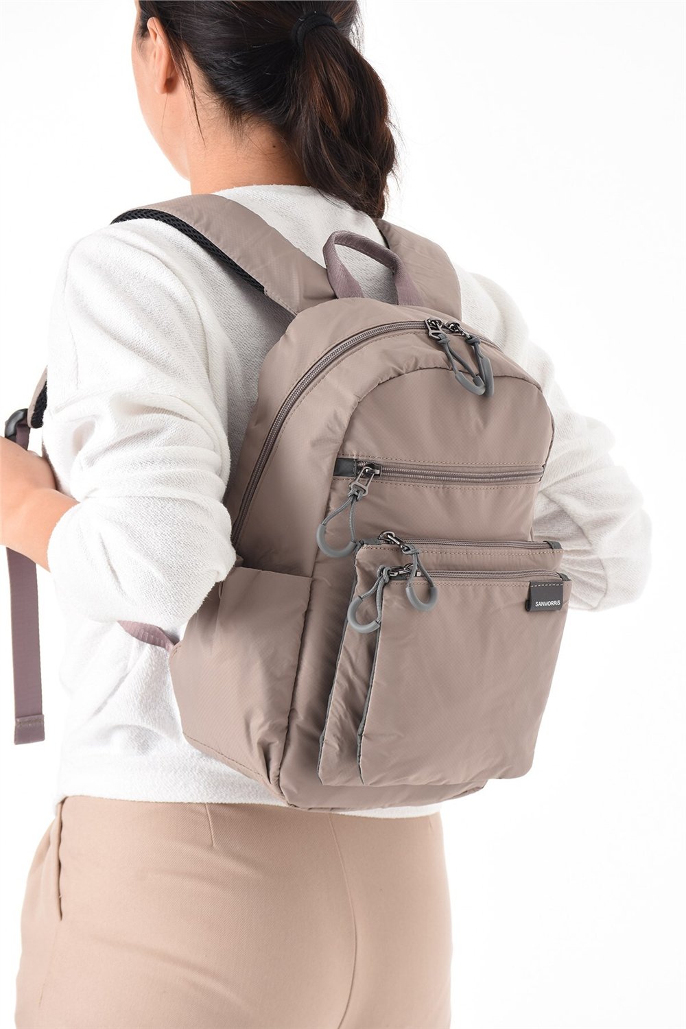 Sanmorris Unisex Suya Dayanıklı Paraşüt Kumaş 4 Bölmeli Laptop Bölmeli Günlük Kullanım Sırt Çantası