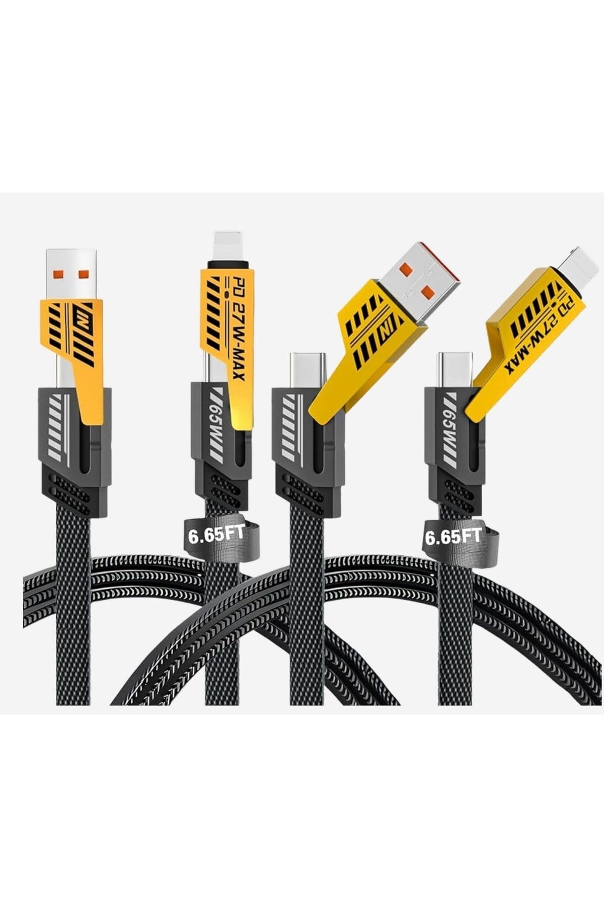 4 In 1 2 TO 2 CABLE 65W/27W Telefon Tablet Notebook hasır şarj kablosu