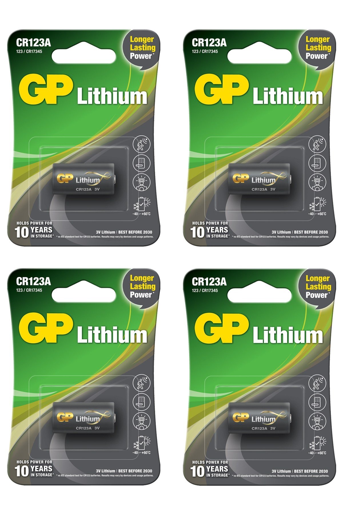 GPCr123A Dl123A/Cr123A Boy Lityum Pil, 3 Volt, 4 Adet Pil