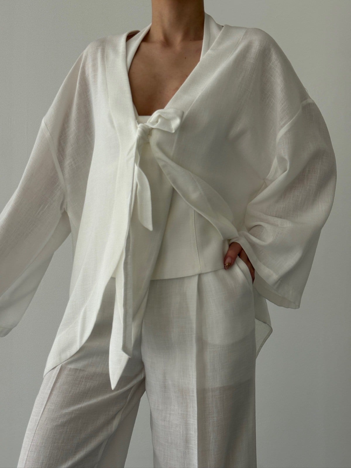 Bağlama Detaylı Kimono