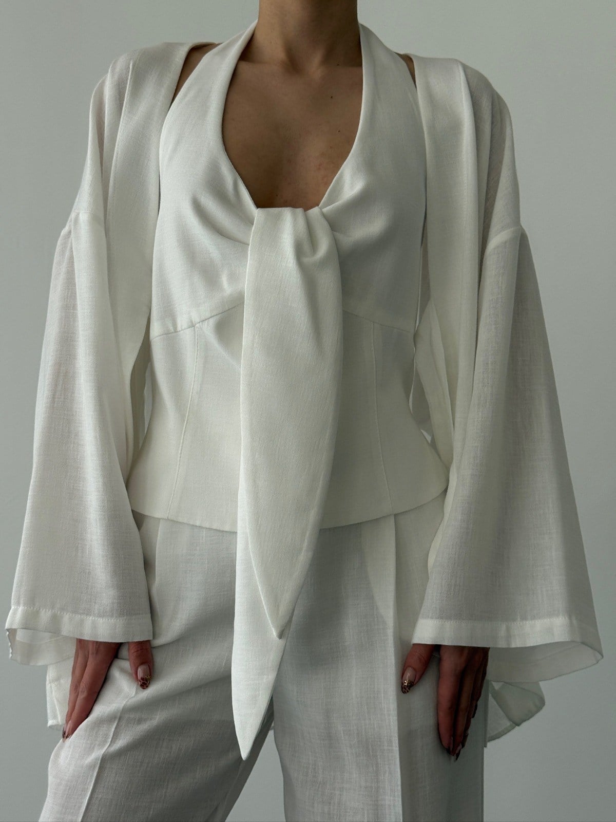 Bağlama Detaylı Kimono
