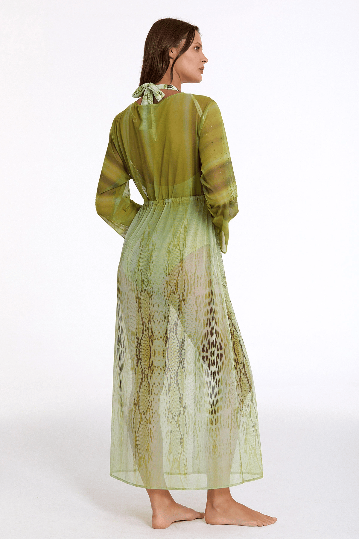 Argento 2106-3025 Kadın Önü Açık Uzun Kaftan