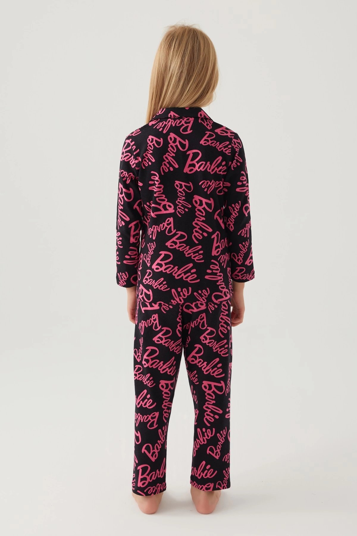 Barbie 1767-3 Kız Çocuk Gömlek Pijama Takımı