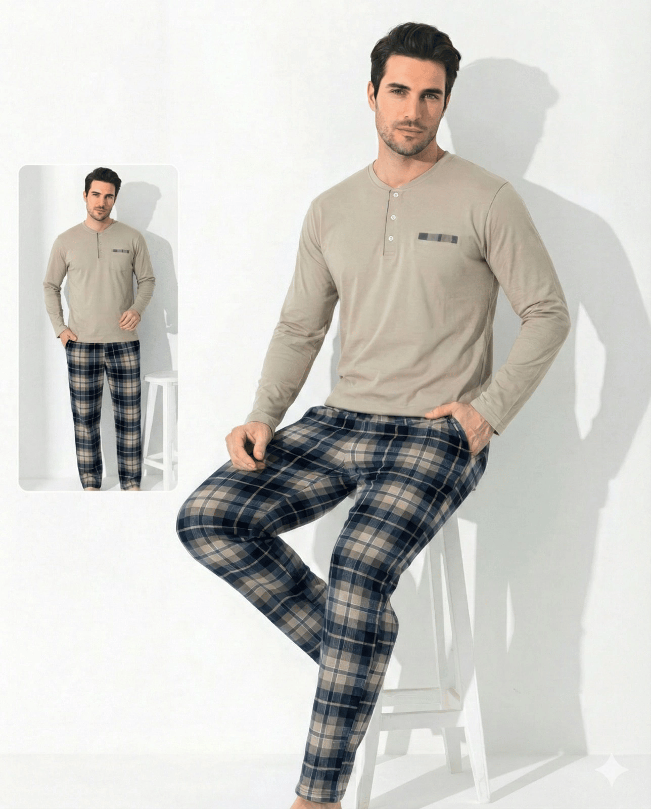 Boyraz 0697 Erkek Uzun Kol Penye Pijama Takımı