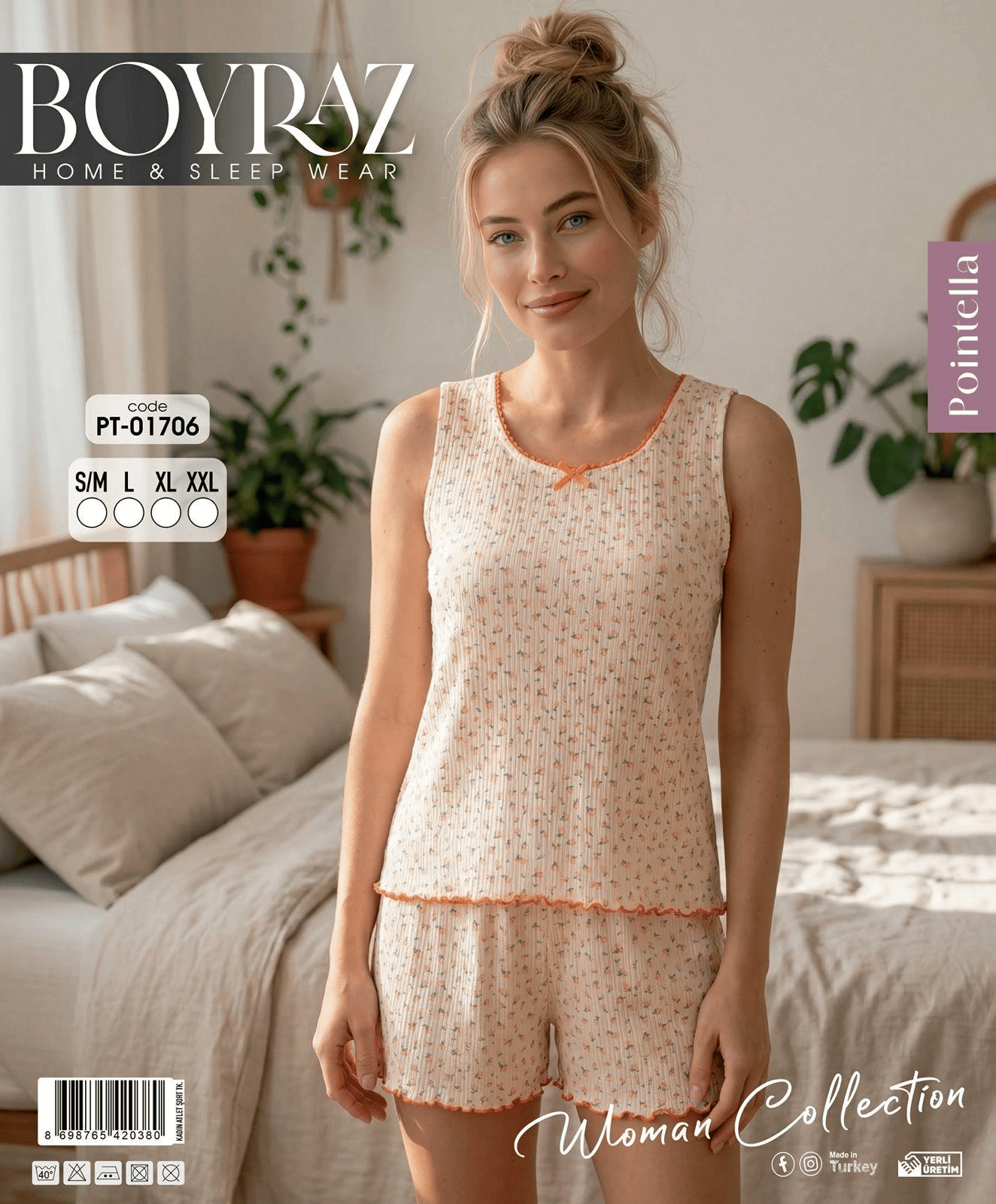 Boyraz PT-01706 Kadın Pointella Şortlu Takım