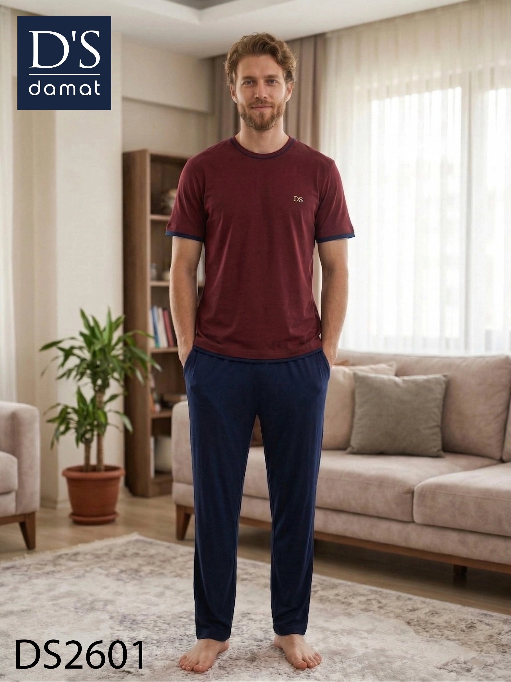 D's Damat 2601 Erkek Spring Kısa Kol Pijama Takımı