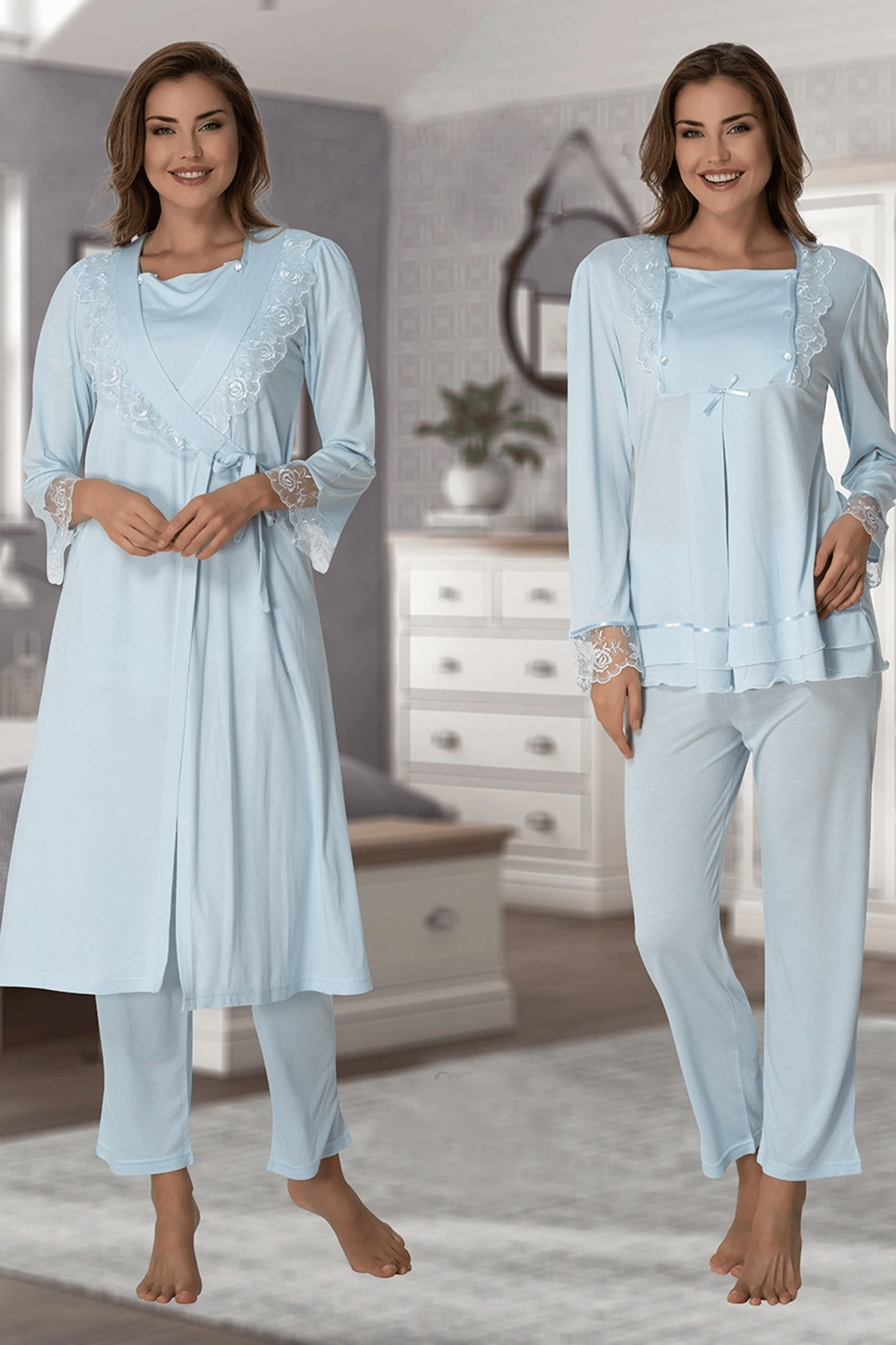 Effortt 2018  Sabahlıklı Lohusa Pijama Takımı