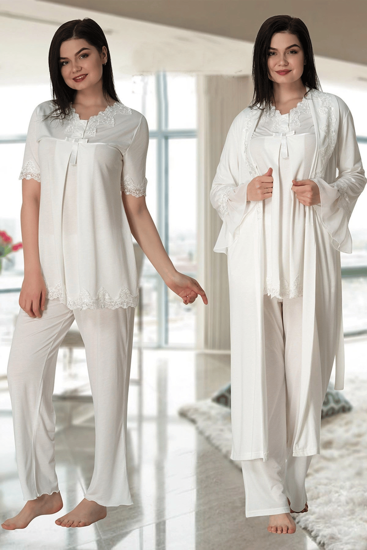 Effortt 5034 Sabahlıklı Lohusa Pijama Takımı