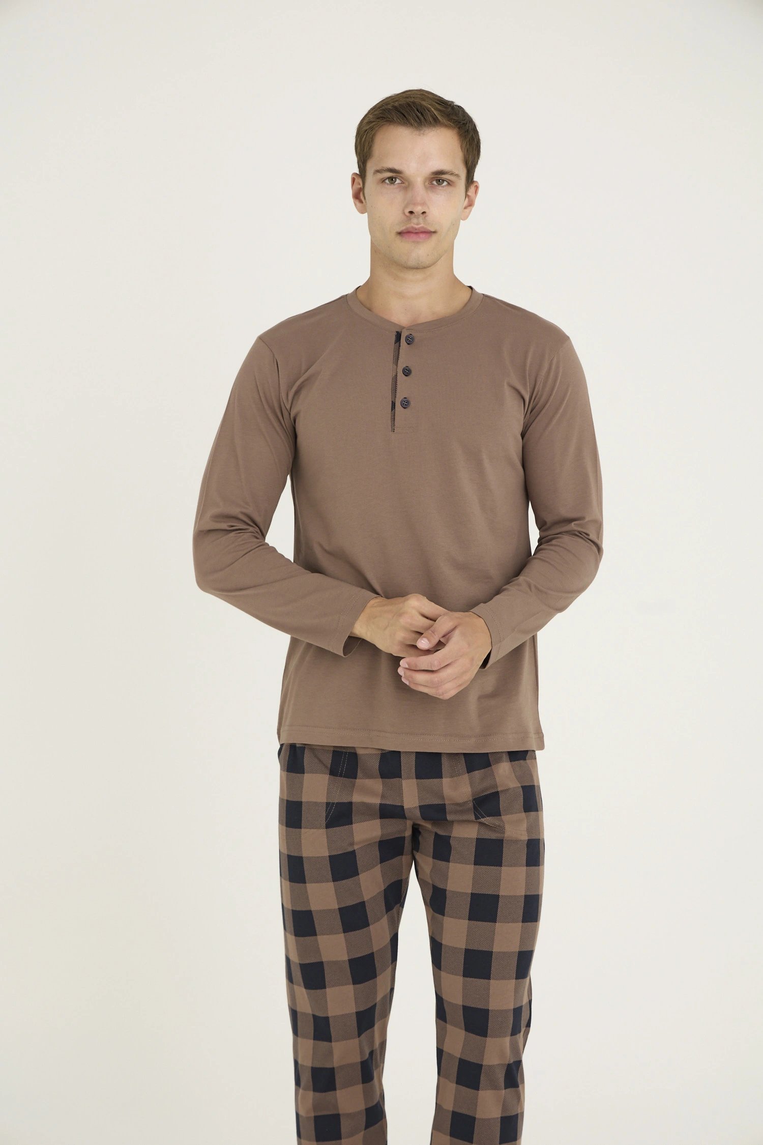 Kocabey 9221 Erkek Midi Yaka Pijama Takım