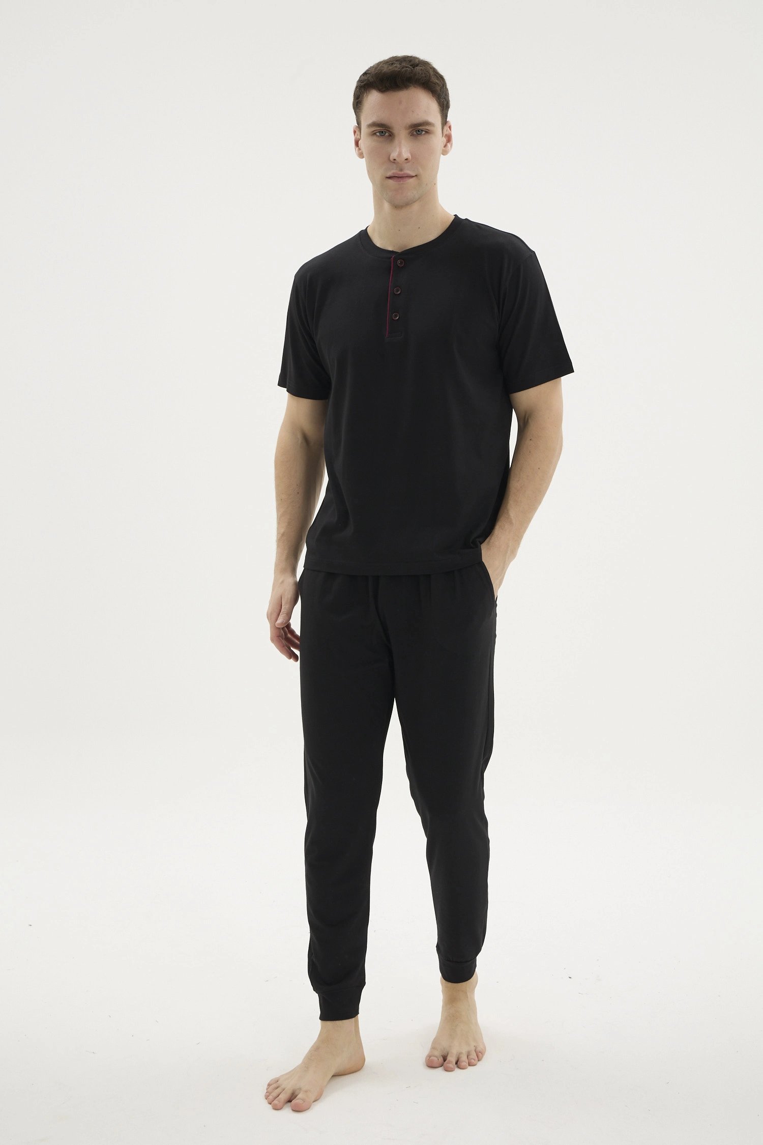 Kocabey KKT-26155 Erkek Midi Yaka Pijama Takımı