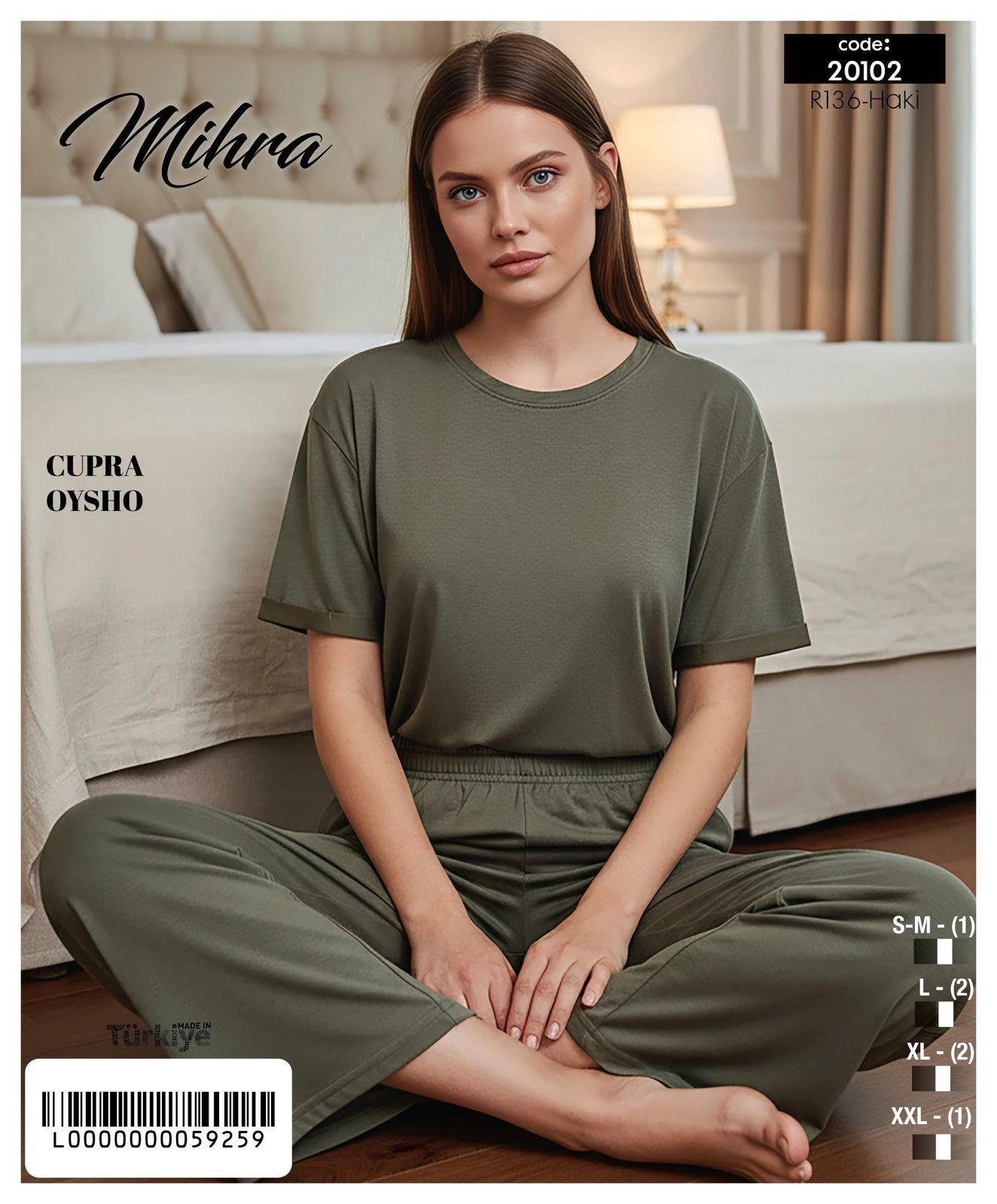 Mihra 20102 Kadın Oysho Kısa Kol Pijama Takımı