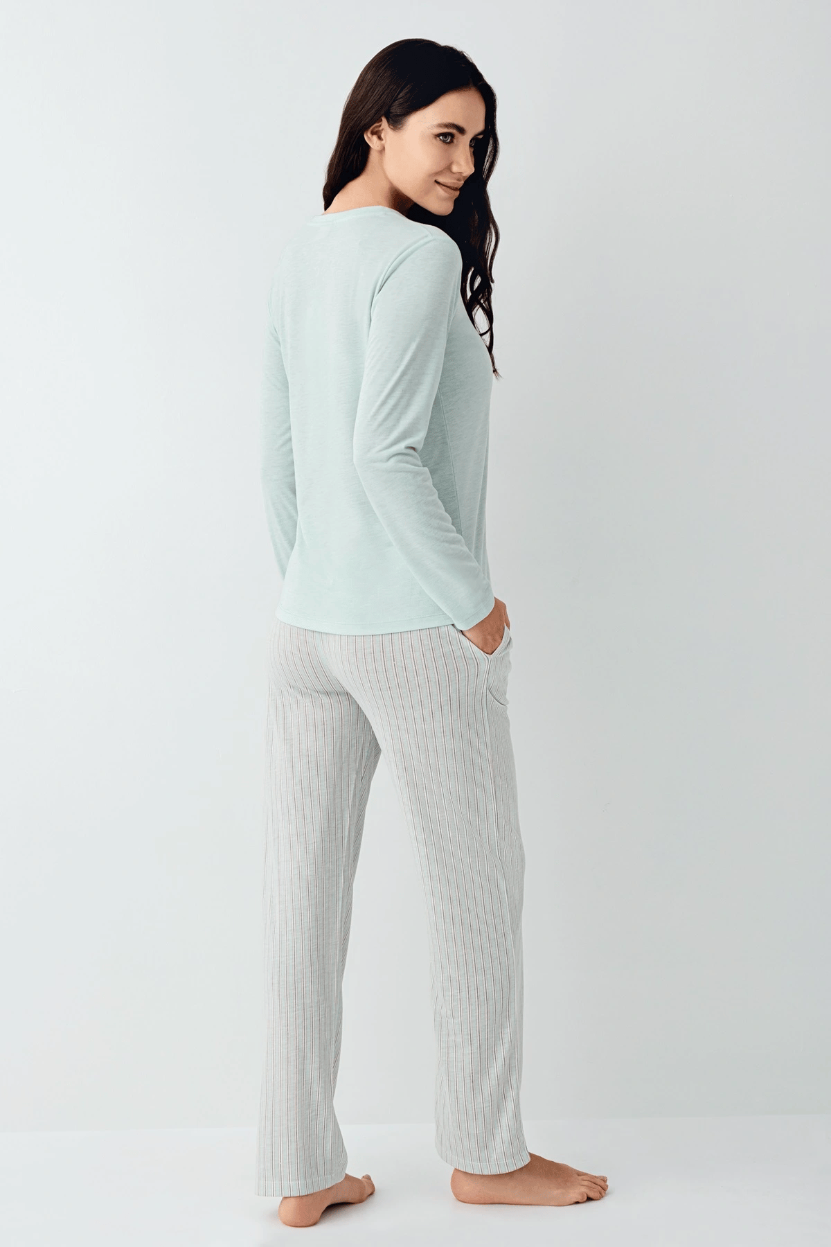 Pierre Cardin 9050-S Kadın Uzun Kol Pijama Takım