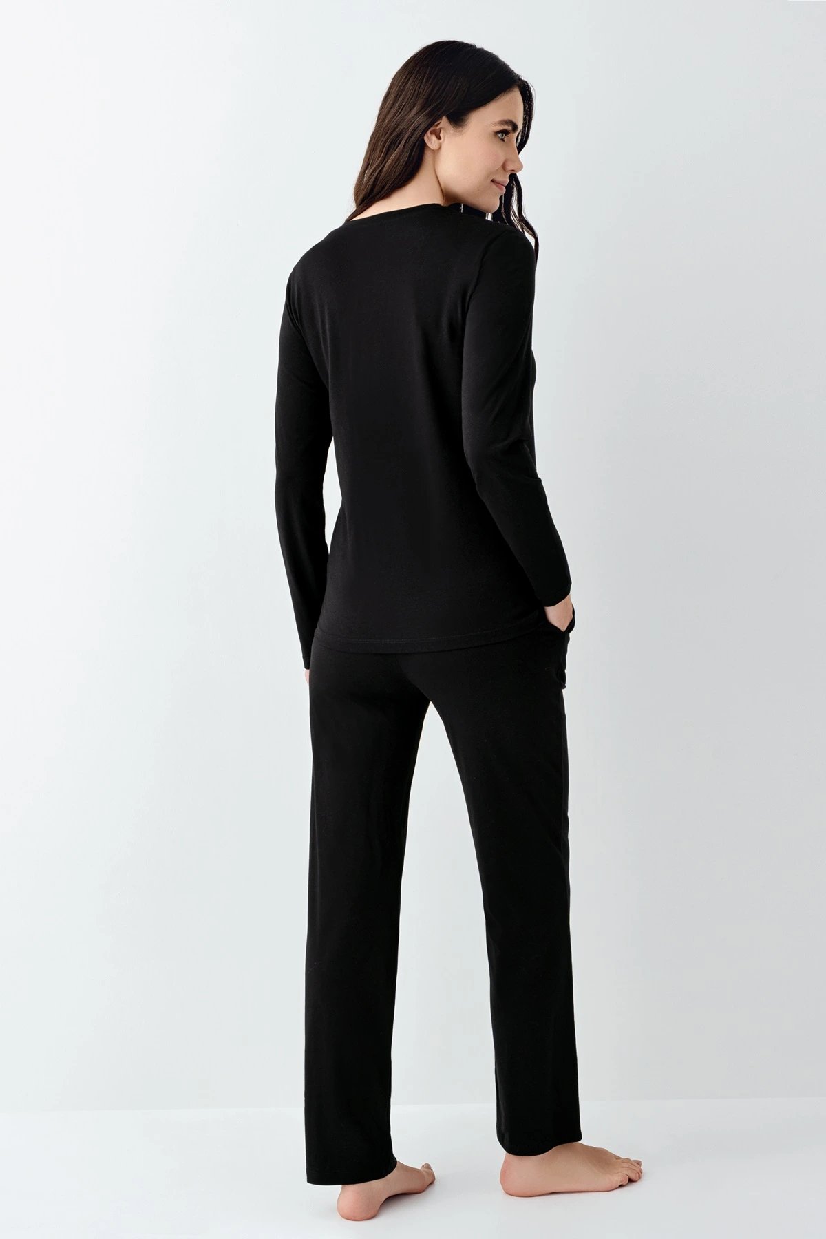 Pierre Cardin 9070-X Kadın Battal Uzun Kol Pijama Takım