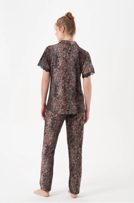 Pjs 29068 Kadın Kısa Kollu Düğmeli Pijama Takım