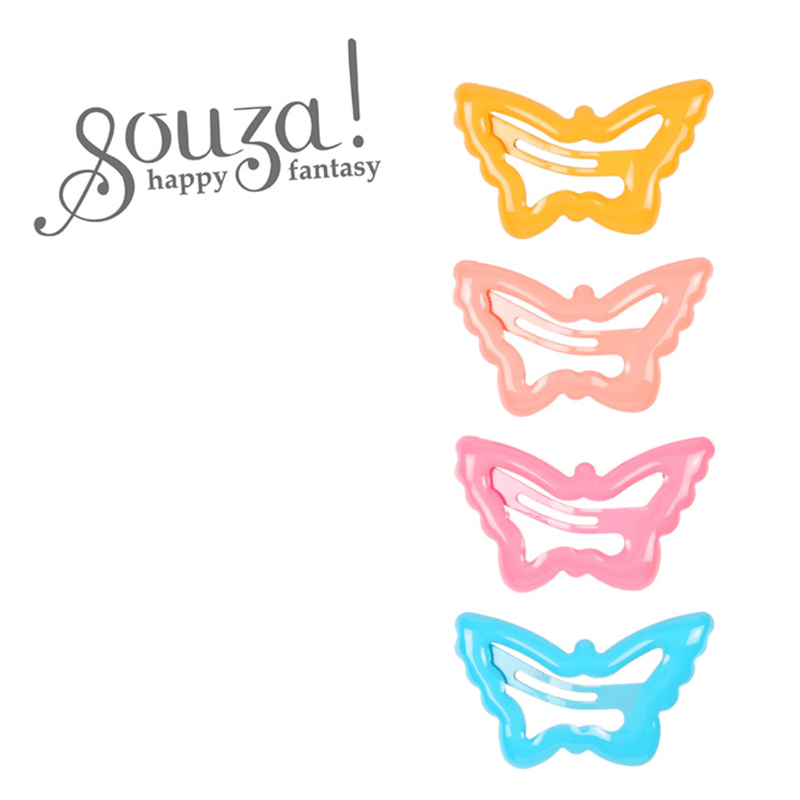 Hair clips Paulien butterfly (4 pcs/card, 1card)