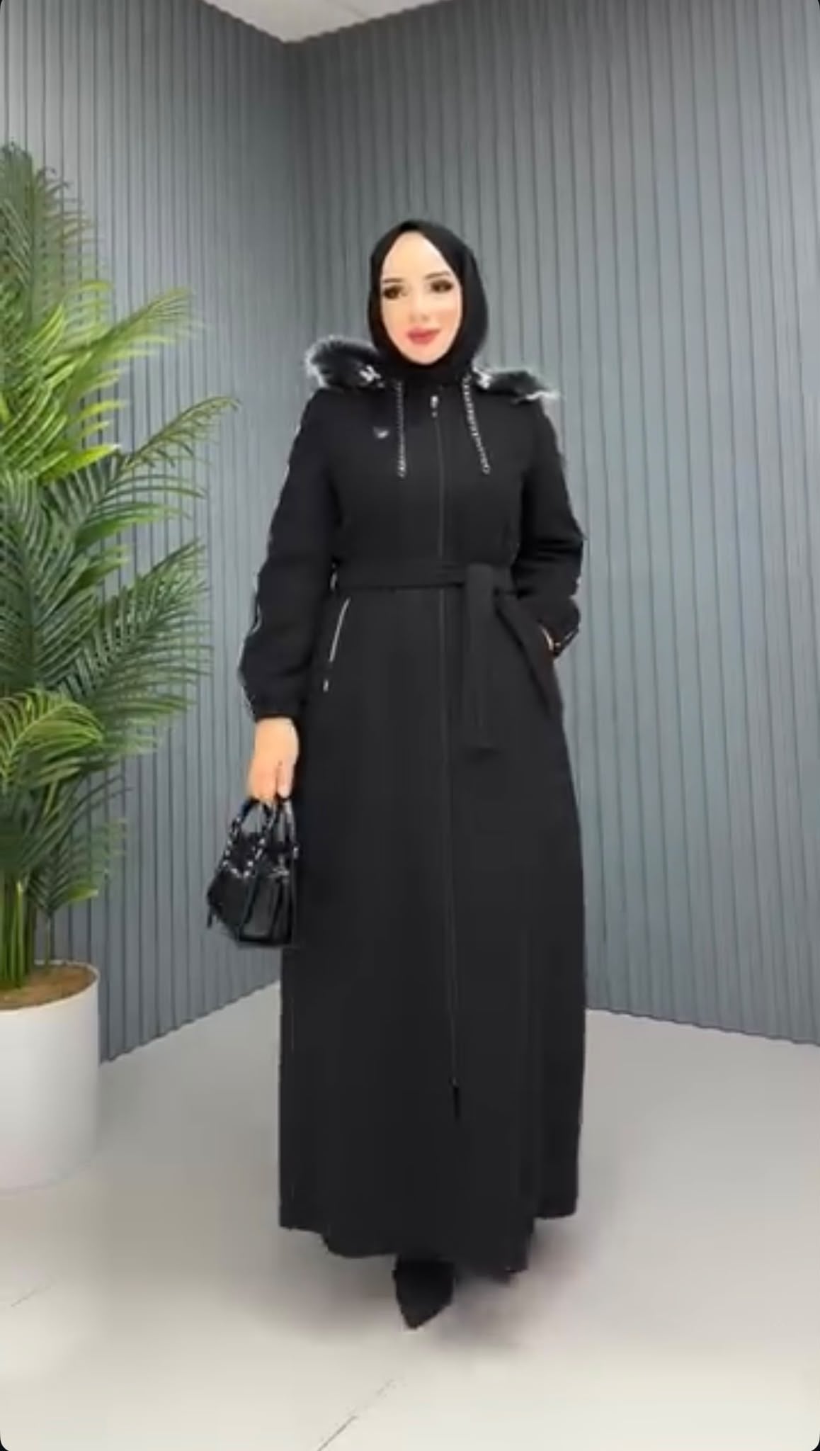 LEOPARLI UZUN KAŞE / Siyah