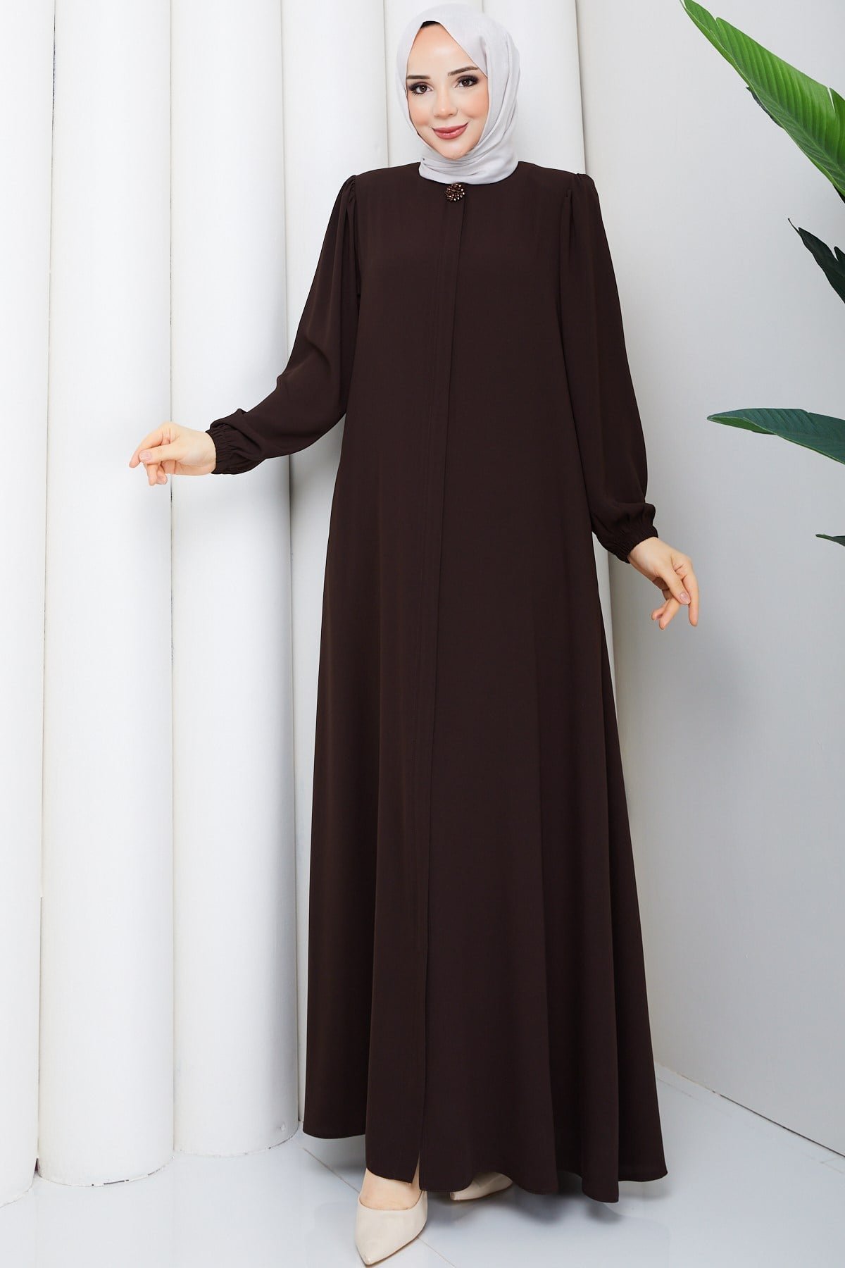 MODERN KESİM ZARİF FERACE / Kahve