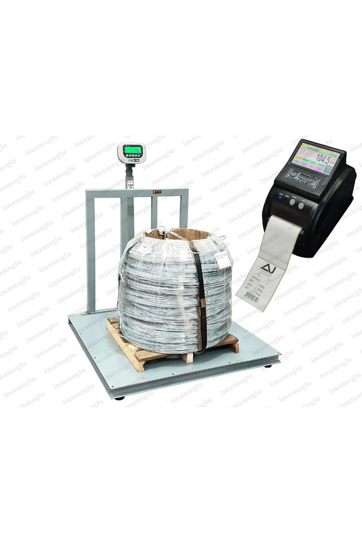 İmmax Etiket Yazıcılı Dayama Siperli Ağır Hizmet Baskülü 3 Ton 150x150 Cm Özel Üretim