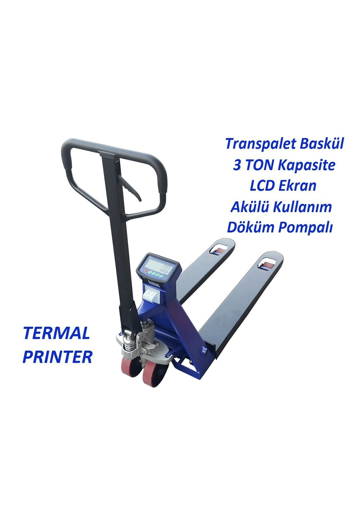 Neck Fiş Yazıcılı Terazili Transpalet - 3 Ton Döküm Pompalı