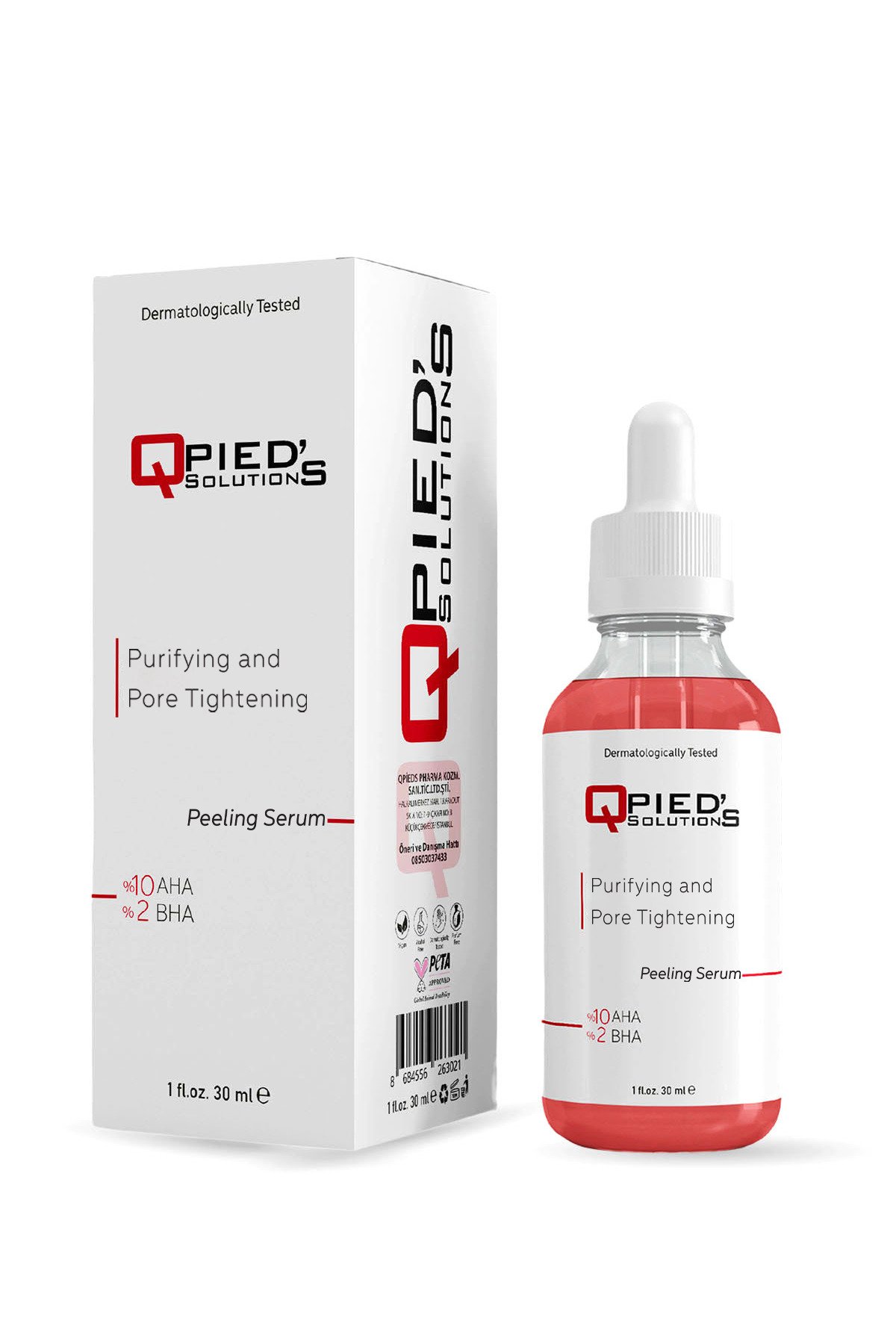 Canlandırıcı Ve Cilt Tonu Eşitleyici Aha Bha Peeling Serum (AHA 10% BHA 2%) 30ml