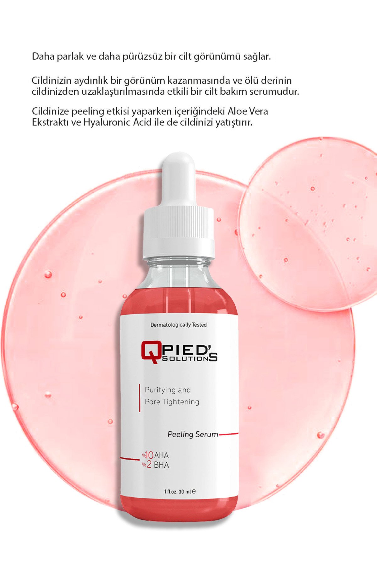 Canlandırıcı Ve Cilt Tonu Eşitleyici Aha Bha Peeling Serum (AHA 10% BHA 2%) 30ml