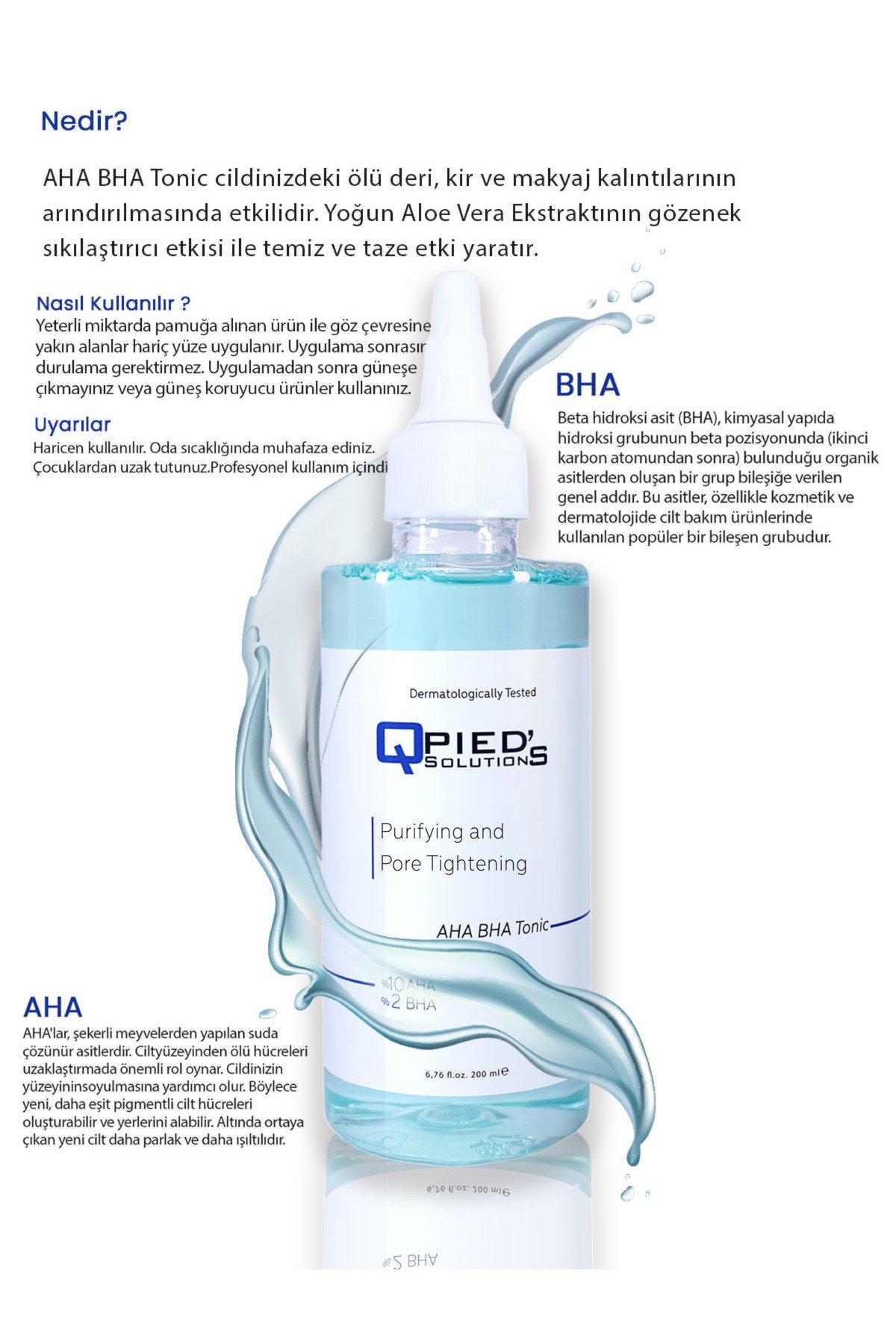 Gözenek Sıkılaştırıcı, Arındırıcı Ve Canlandırıcı Yüz Bakım Toniği (GLYCOLİC ACİD – AHA-BHA )