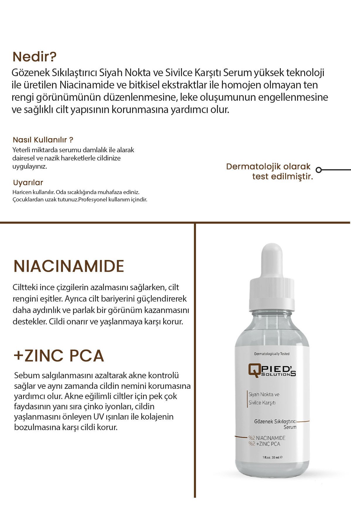 Gözenek Sıkılaştırıcı Siyah Nokta Ve Karşıtı Niacinamide Serum ( Niacinamide6% Zıncpca)