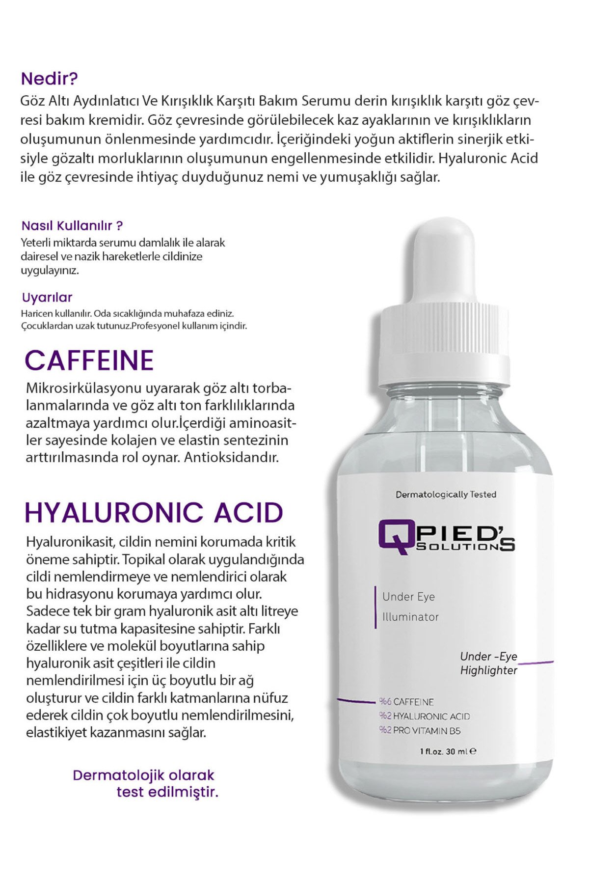 Kırışıklık Leke Torbalanma Karşıtı Kafein Göz Serumu (CAFFEİNE 6%) 30 ml
